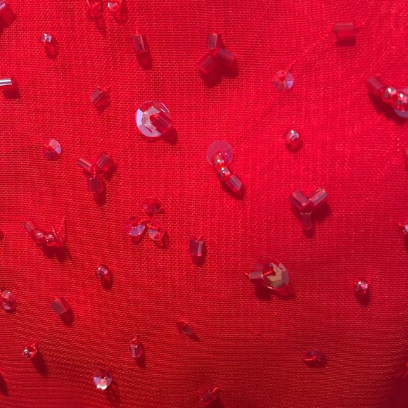 David’s Bridal Private  Collection : Strapless, sequined  Red Prom Gown size 6. - Picture 12 of 12